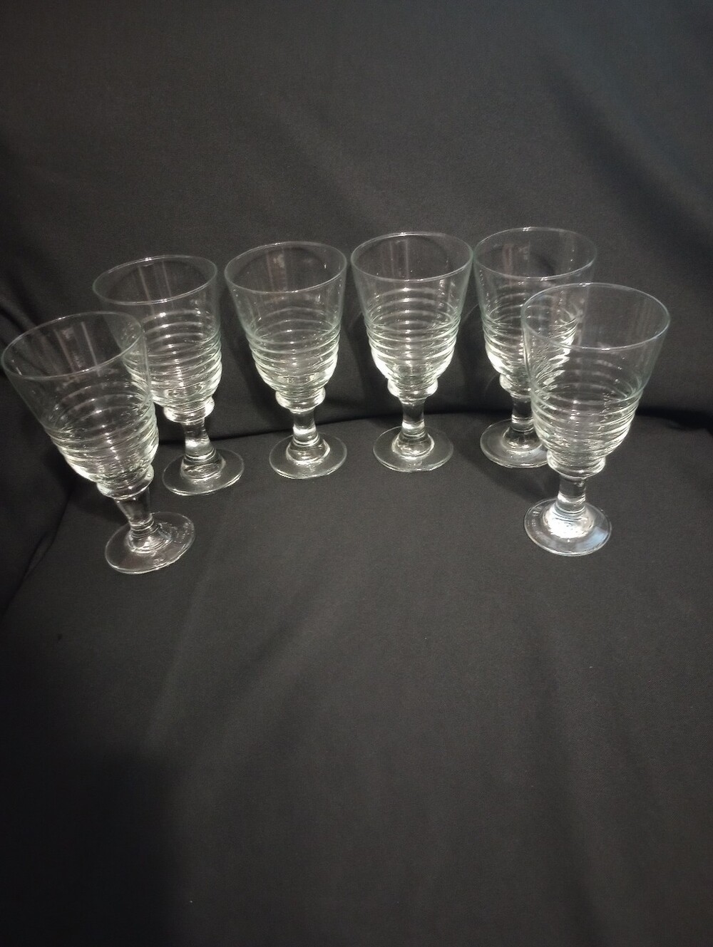Libbey Monclova Rings Beehive Pattern Water/Iced Tea Goblets - Set of 6